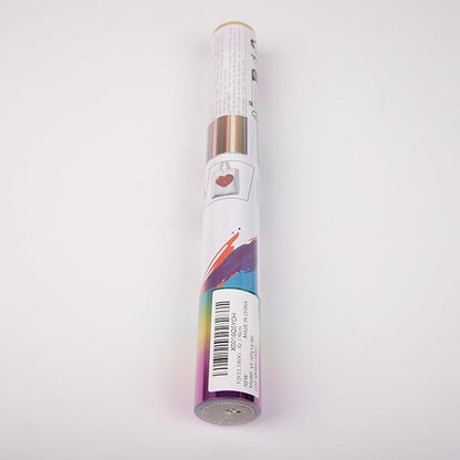 VINYL FROG Metallic Foil HTV Vinyl Roll 12" x5ft Rainbow Heat Transfer Vinyl Holographic Chrome Iron on Vinyl Easy to Cut & Weed DIY Heat Press Design for T-Shirts