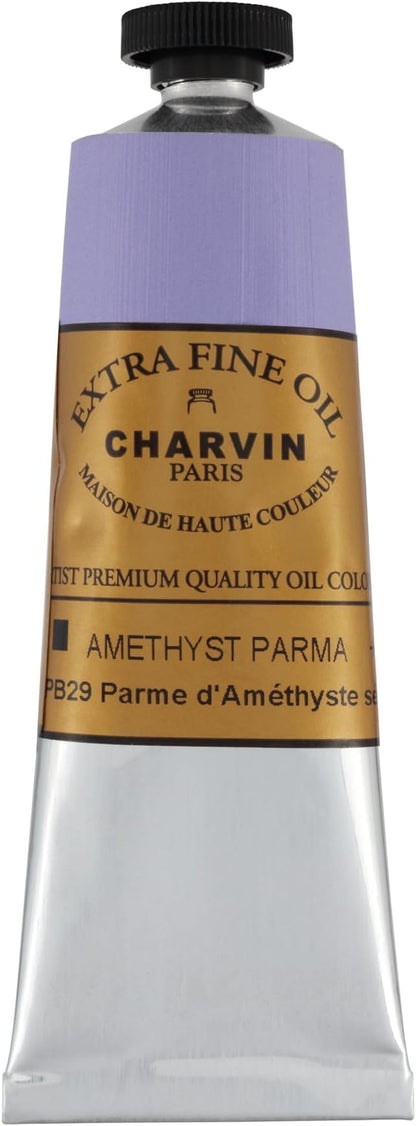 Charvin Extra Fine Oil Paint, Amethyst Parma 60 ml - Triple-Milled, Rich Texture, Poppy Oil-Based, Light-Fast, Handmade, Archival Quality