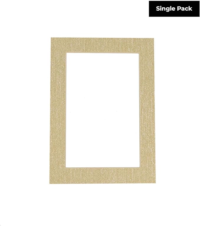 8x10 Mat Bevel Cut for 5x8 Photos - Acid Free Fresh Linen Canvas Precut Matboard - For Pictures, Photos, Framing - 4-ply Thickness