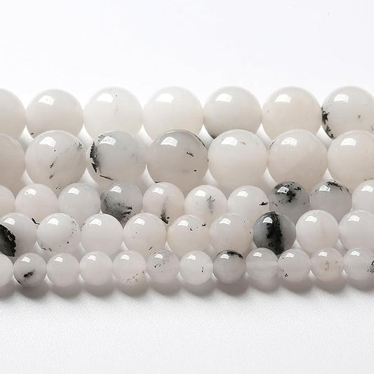 90pcs 4mm Natural Black Rutilated Quartz Crystal Jade Stone Beads for Jewelry Making Energy Healing Power Stone Beads DIY Bracelet Necklace Accessories 15" (4mm, Black Rutilated Quartz Jade)