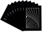 Pack of 25 Acid Free 8x10 Mats Bevel Cut for 5.5x8.5 Photos - Black Suede Precut Matboards With Backing Boards and Clear Photo Mat Bags For Pictures, Photos, Framing - 4-ply Thickness