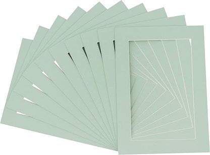 11x14 Mat for 8.5x11 Photo - Precut Honeydew Green Picture Matboard for Frames 11 x 14 Inches - Bevel Cut to Display Art 8.5 x 11 Inches - Acid Free Pack of 100 MATS with Backing Boards & Clear Bags