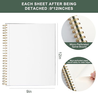 Ddaowanx 9" x 12" Sketch Book, 100 Sheets Spiral Bound Art Sketchbook with Pockets, (68lb/100gsm) Acid Free Artist Drawing Pad Paper Painting Sketching Pad,Gifts for Kids Adults Beginners