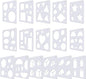 Outus 16 Pieces Kids Drawing Stencils Basic Shape Plastic Drawing Stencil Template Geometry Shape Reusable DIY Painting for Kids Girls Boys Gifts Home Classroom Crafts