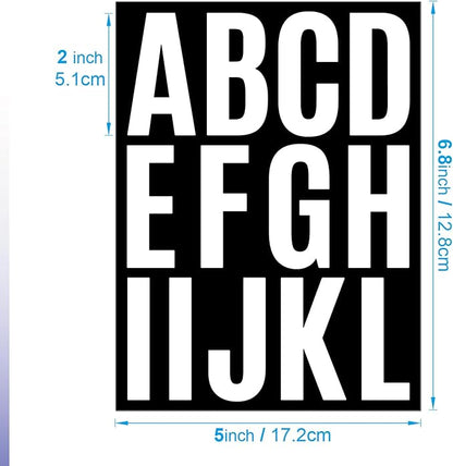 318PCS Vinyl Letter Stickers for Mailbox, 2 Inch Alphabet Numbers for House, Door, Scrapbook, Sign, Name, Classroom Decor Waterproof self Adhesive (White)