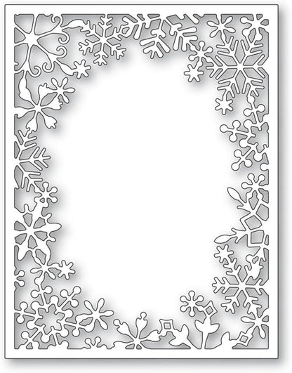 Mvchifay Cutting Dies Happy Birthday Metal Stencils Scrapbooking Tool DIY Emboss Paper Card Making (Snowflake Frame-11x14cm)