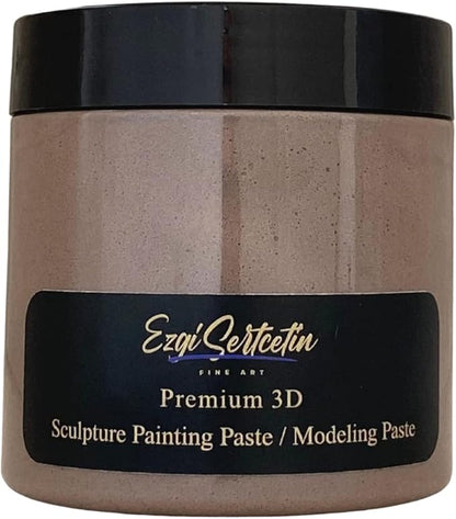 3D Sculpture Painting Paste|Texture Paste|Decorative Plaster|Ready to Use|Unique Metallic Pearl and Neon Colors|Ideal for Artwork|Stencil|Flowers|Texture and Art Relief|6 oz (Cappuccino)