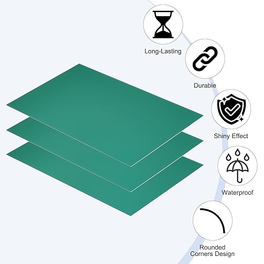 PATIKIL 8x12 Inch Anodized Aluminum Sheet Metal, 1Pcs Laser Plates Engraving Blanks 0.5MM Thin Rectangle for Crafting DIY House Laser Engraving, Green