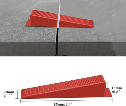 300 Pcs Tile Leveling Wedges Reusable Tile Wedges Suitable for 1/8" spacers, 1/16" spacers, 1/32" spacers Tile Leveling System, Tile Leveler Installation