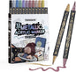 TRANSON 12Colors Metallic Paint Markers Bold and Brush Dual-tip for Rock Wood Ceramic Canvas DIY Painting Drawing