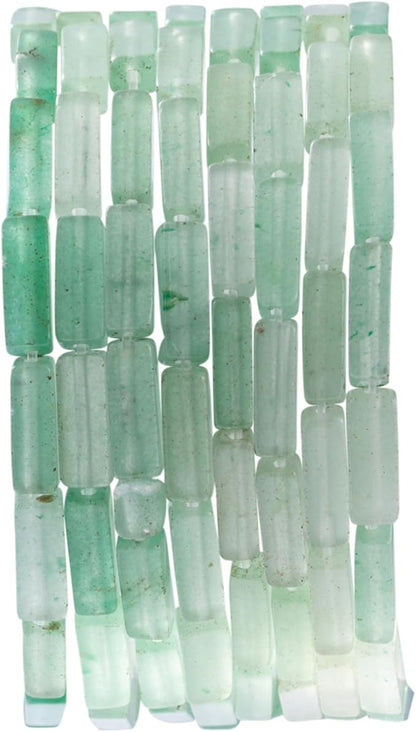Natural Green Aventurine Rectangle Tube Beads 4x13mm 38cm/str Loose Semi Gemstone Stone Beads for Making Bracelets Necklace Earrings