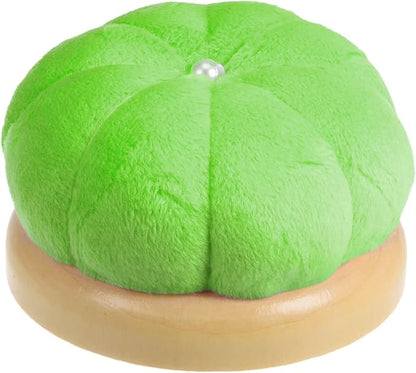 HARFINGTON Wooden Base Needle Pincushions Japanese Style Pin Cushions Round Pin Cushion Needle Holder for Sewing Quilting Needlework DIY Crafts, Green