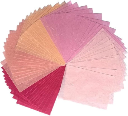 50 Sheets A4 Natural Fiber Mulberry Tree Mulberry Paper Sheets Art Tissue Washi Paper Design Craft Art Origami Suppliers Card Making DIY Crafts (Wedding Tone, A4)