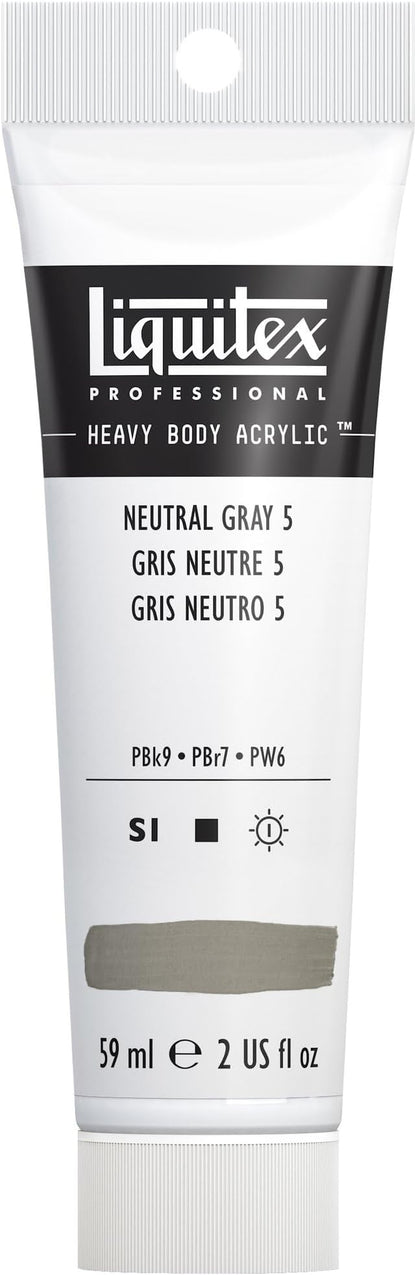 Liquitex Professional Heavy Body Acrylic Paint, 2-oz (59ml) Tube, Neutral Gray Value 5/Mixing Gray