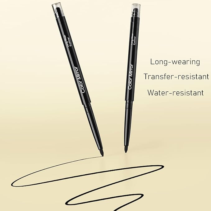 Smudge Proof Eyeliner, Waterproof Retractable Eye liner with Brush, Matte and Shimmer Eyeliner Pencil, Creamy Texture, Long lasting & Smooth(40 Sakura Shimmer)