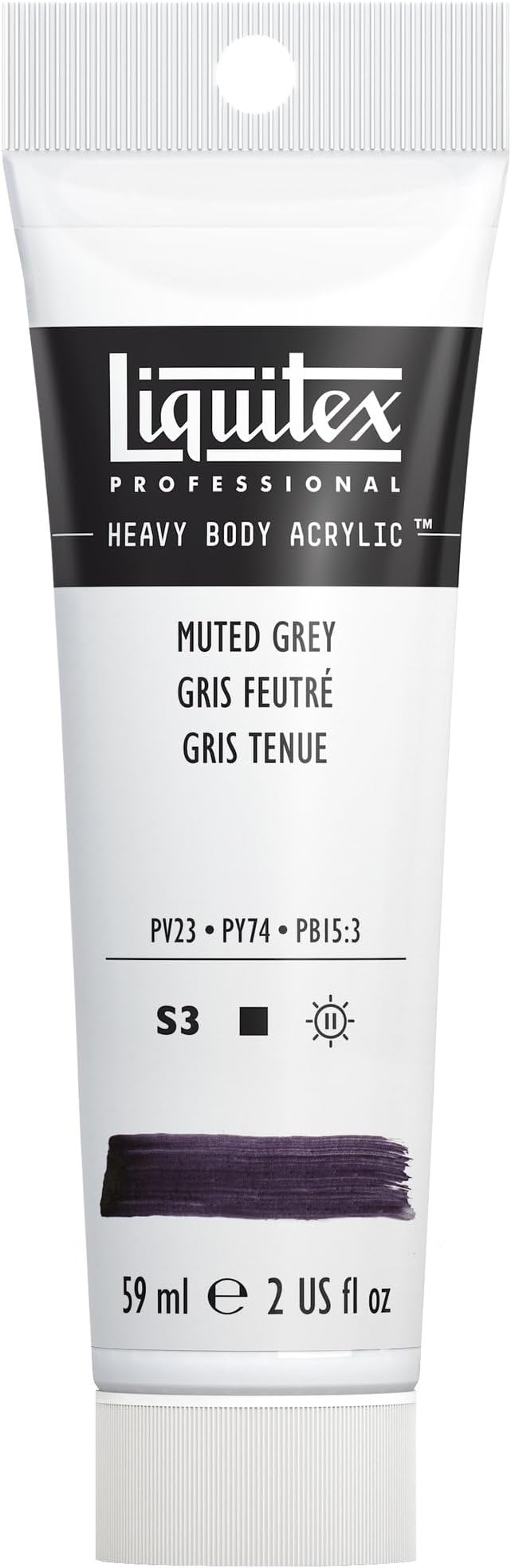 Liquitex Professional Heavy Body Acrylic Paint, 2-oz (59ml) Tube, Muted Grey