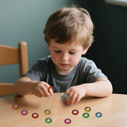 Fidget Toys Sensory Ring for Kids, Finger Spinner Rings Quiet Finger Spinne Fun Fidgets for Student Classroom Prize Stocking Stuffers (24PCS)