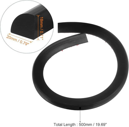uxcell Flexible Molding Trim, 20 Inch Flexible Quarter Round Molding Silicone Peel and Stick Trim Self Adhesive Shower Water Barrier for Corner Decor Bathroom Kitchen, Black