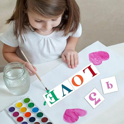 Wooden Letter Stencils - 6 Inch Alphabet & Number Stencils for Painting on Wood, Wall, Door, Porch