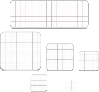 6 Pieces Stamp Blocks Acrylic Clear Stamping Blocks Tools with Grid Lines for Scrapbooking Crafts Making