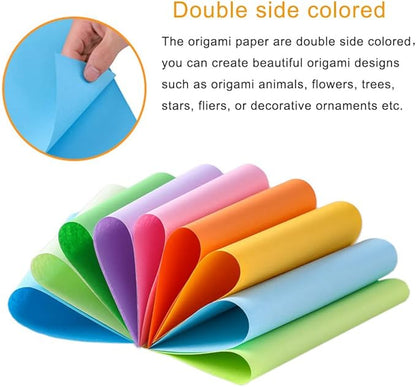 A4 Origami Paper Green 100 Sheets, 8.27×11.7 inch Double Sided Color Easy Fold Big Origami Paper A4 Colored Copy Papers Thin 70gsm for Beginners, DIY handwork Art and Craft Projects (210 x 297 mm)