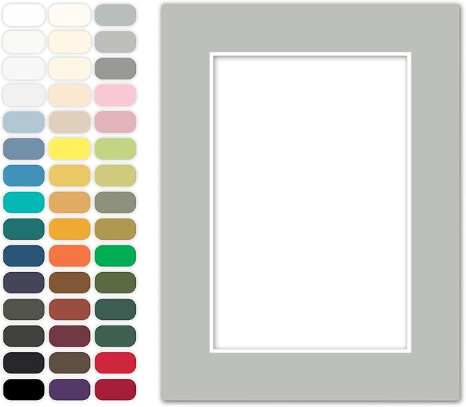Poster Master Gray Matboard – 4-Ply Acid-Free Picture Mat Board with 45° Beveled Cut, Made in USA, Custom Cut to Any Size, 1/16" Thickness for Framing & Displays