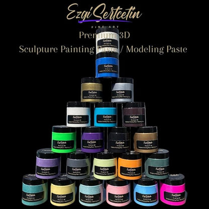 3D Sculpture Painting Paste|Texture Paste|Decorative Plaster|Ready to Use|Unique Colors|Ideal for Artwork|Stencil|Flowers|Texture|Art Relief|New Formula| 6 oz (Metallic Aqua)
