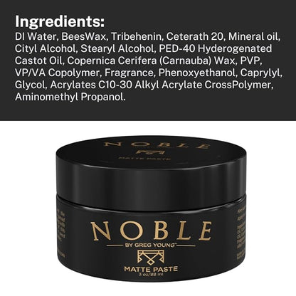 Strong Hold Matte Hair Paste | Flexible & Long-Lasting Sculpting Paste for All Hair Types and Styles | No Flakes | 3 oz