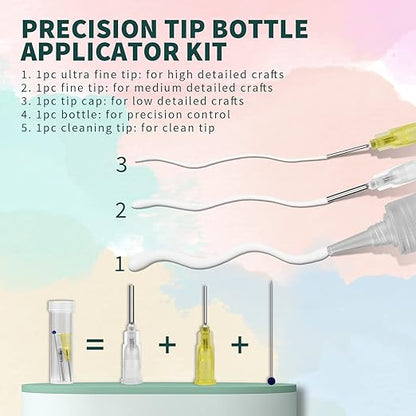 OBSEDE Art Craft Glue, 4 Fl.oz Quick Dry Clear Adhesive with Precision Fine Tip for Paper Crafts, Card Making, Scrapbooking
