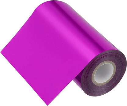 PATIKIL 5"x400Ft Hot Stamping Foil Paper, Heat Transfer Hot Stamping Paper Foil Roll for Leather DIY Logo Decor Craft Gift Package Scrapbook Card, Rose Purple