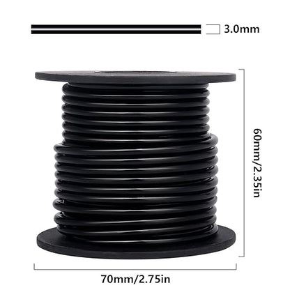 Aluminum Craft Wire, 32.8 Feet 3.0 mm/ 8 Gauge Black Bendable Soft Metal Aluminum Wire Roll Bulk for DIY Crafts Sculpting Jewelry Making
