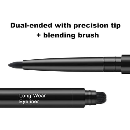 Smudge Proof Eyeliner, Waterproof Retractable Eye liner with Brush, Matte and Shimmer Eyeliner Pencil, Creamy Texture, Long lasting & Smooth(46 Platinum Shimmer)