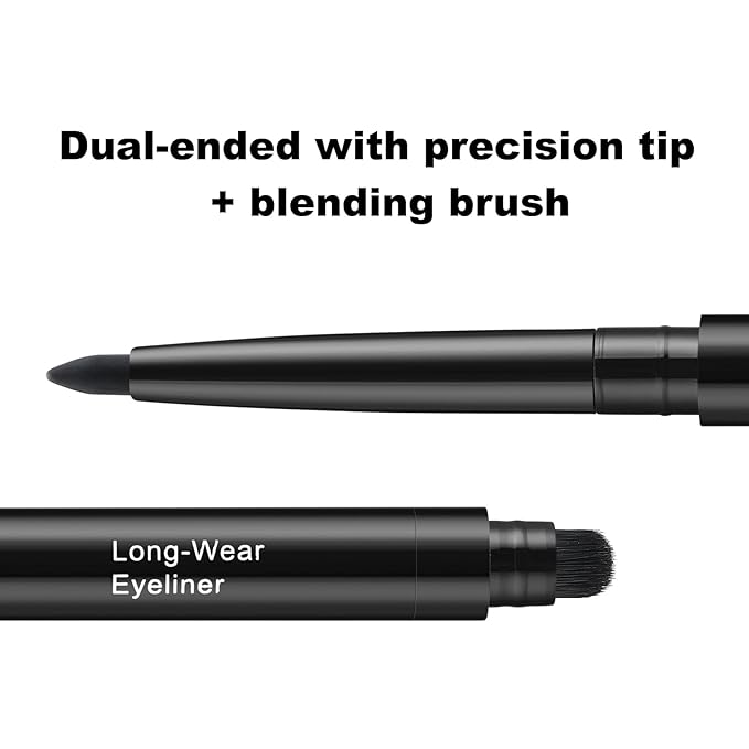Smudge Proof Eyeliner, Waterproof Retractable Eye liner with Brush, Matte and Shimmer Eyeliner Pencil, Creamy Texture, Long lasting & Smooth(48 Gentian Flower Shimmer)