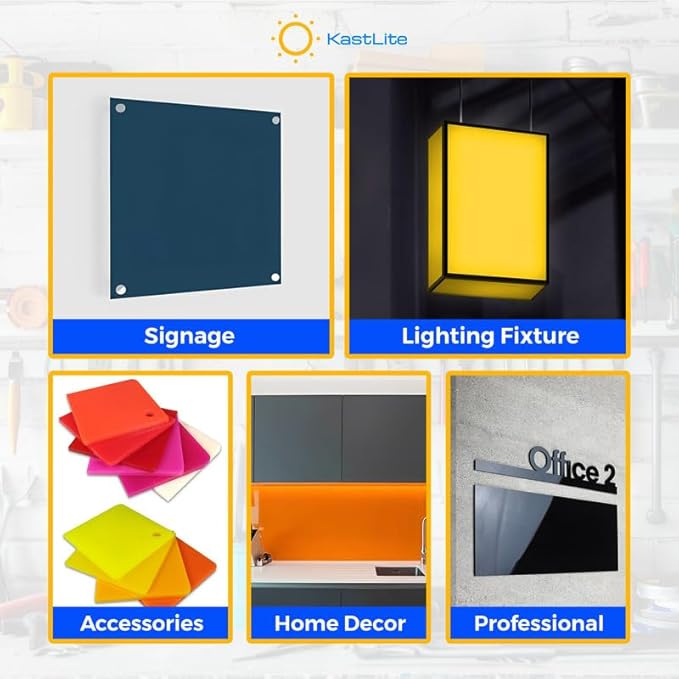KastLite Colored Acrylic Sheets Nominal 6" x 12" - Plastic Sheet Easy to Cut, Saw, Shape, Laser Cut - Ideal for Arts & Crafts & DIY Projects- Durable, Lightweight, Scratch Resistant - Pink 2 Pack