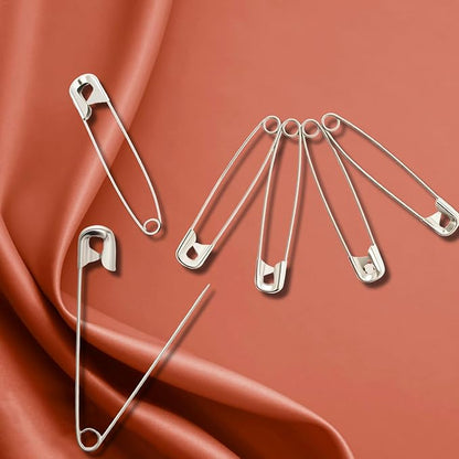 3Inch Extra Large Safety Pins - 100Pcs Heavy Duty Silver Nickel-Plated Steel - Bulk for Sewing, Crafts, Clothing, Decor & Clips