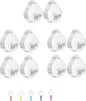 50Pcs Acrylic Embroidery Floss Organizer with 1Pc Hinged Ring, 50x43x2.5mm Slim Thread Bobbins for DIY Sewing & Craft Projects (Teardrop)