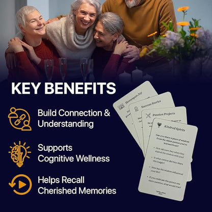 Conversation Starter Cards - Fun Prompts for Families, Friends, Seniors & Couples - Family Conversation Cards & Card Game for Couples (Volume 1)
