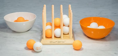 Bounce Battle™ Wood Edition – Family & Party Game for Kids, Teens & Adults – Fast-Paced Skill and Strategy Tabletop Game – Includes 27 Balls & Wooden Cube – Game of The Year Award Winner