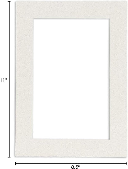 Poster Palooza Pack of TEN 8.5x11 Mats Bevel Cut for 7x9 Photos - Acid Free Oyster Shell White Precut Matboards For Pictures, Photos, Framing - 4-ply Thickness