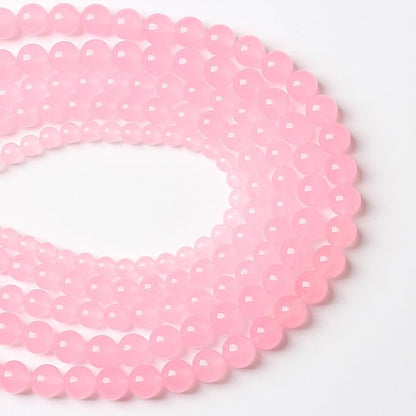 6mm 60pcs Natural Light Pink Chalcedony Stone Beads for Jewelry Making Energy Healing Power Stone DIY Bracelet Necklace Accessories 15" (6mm, Light Pink Chalcedony)