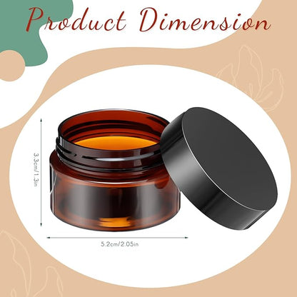 SATINIOR 36 Pieces 1 oz Plastic Jars with Lids Wide Mouth Airtight Reusable Container Acrylic Cosmetic Small Jars for Lotions Ointments Travel Toiletries Creams Make up Storage(Amber)