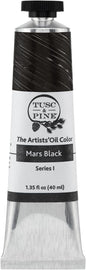 Tusc & Pine Artist Oil Paint - Mars Black, 40 ml, Non-Yellowing, Rich & Creamy Consistency, Maximum Pigment Load, Small Batch Milled Oil Paints Made in the USA for Professional Artists