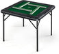 PEXMOR 35" Foldable Mahjong Table, 4 Player Card Game Table w/Cup Holders & Chip Grooves, Portable Folding Poker Domino Board Game Table for Blackjack, Texas Hold'em, Jigsaw Puzzles Game