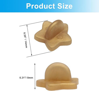 100 Pack Star Shape Rubber Pin Backs, Lapel Pin Backing Locking Pin Keepers, Brooch Holder for Uniform Badge Hat Tie（Gold）