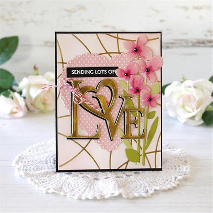Mvchifay Cutting Dies for Card Making Metal Die-Cuts Scrapbooking Tool Hollow Frame DIY Craft Punch Template Embossing for Paper Album Decor (Word A-Love 8.2x6.6cm)