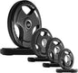 RitFit Olympic Rubber Grip Plates for Barbell, 2-Inch Weight Plates for Weightlifting and Strength Training in Home & Gym, Single, Pair and Sets(2.5/5/10/25/35/45 LB)