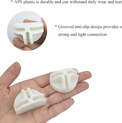 10Pcs Wire Cube Connectors, White Wire Cube Storage Connectors Half Buckle Wire Grid Cube Shelf Plastic Connectors for Wire Cube Storage Shelving Unit and Modular Closet Organizer, SATONBEYI