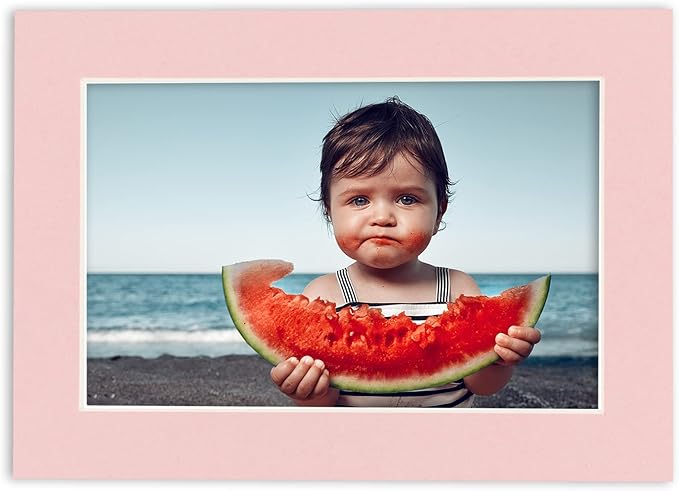 Pack of TEN 8x10 Mats Bevel Cut for 5x8 Photos - Acid Free Pink Precut Matboards For Pictures, Photos, Framing - 4-ply Thickness