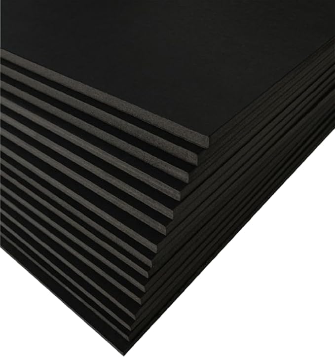 Black Foam Board 18 x 24 x 3/16" (5mm) Inch, 15 Pack Acid-Free Foam Core Poster Board Sheets for Art, Crafts, Presentation, Vision Board, Signboard, and Party Decorations