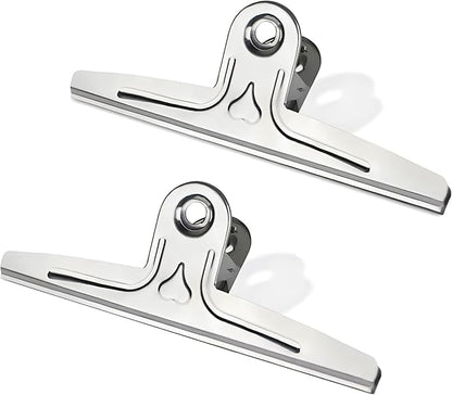 Coideal Extra Large Bulldog Paper Clips, 30cm Jumbo XXL Easel Clips Stainless Steel 2 Pcs Heavy Duty Binder Clamps for Office File (Silver, 11 4/5 Inch)